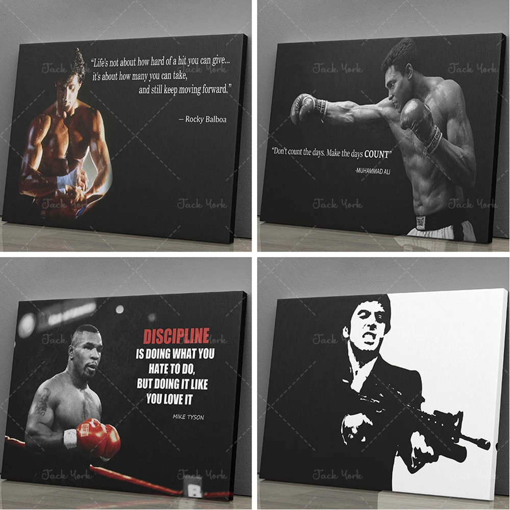 

Rocky Balboa Motivational Quote Poster Movie Boxing Canvas Unique Design Wall Art Print
