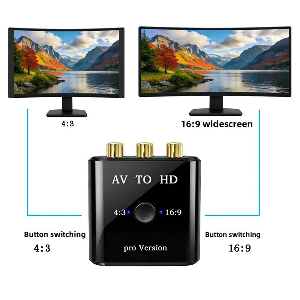 Фото (A30I) Конвертер RCA AV в HDMI-совместимый, AV/CVSB L/R Video Box, поддержка HD 1080P, выход NTSC/PAL №1