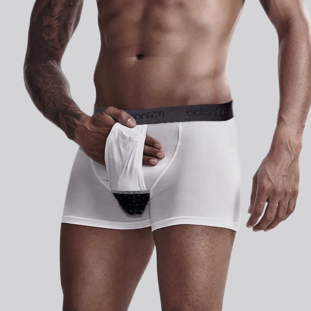

Stretch Shorts Men Boxers U Convex Underwear Solid Cotton Bulge Pouch Breathable Boxer Hombre Shorts Trunks Male Panties