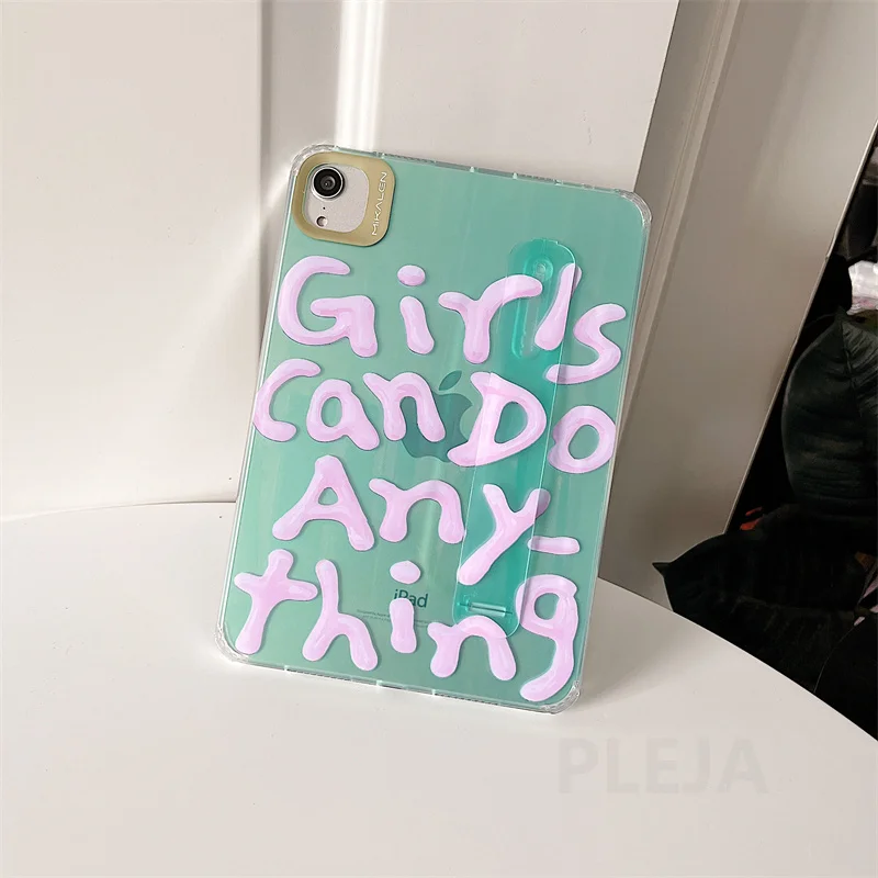 Чехол-браслет для планшета для iPad mini 6 с держателем и милым дизайном букв на прозрачной мягкой обложке для мини6 8.3 дюйма.