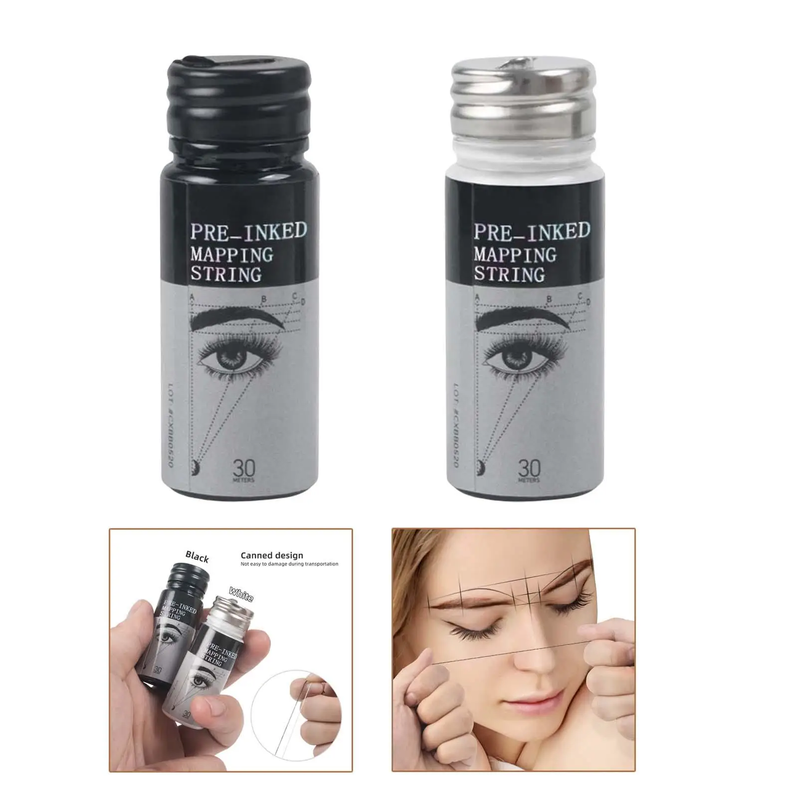 30 м предварительно нанесенные чернила для картирования бровей линейка вышивания