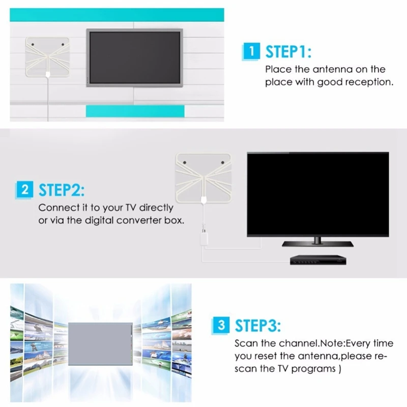 

4K HD Digital 28DBI TV Antenna 1080P Signal Booster DVB-T2 TV Antenna Ground Wave HD TV Antenna