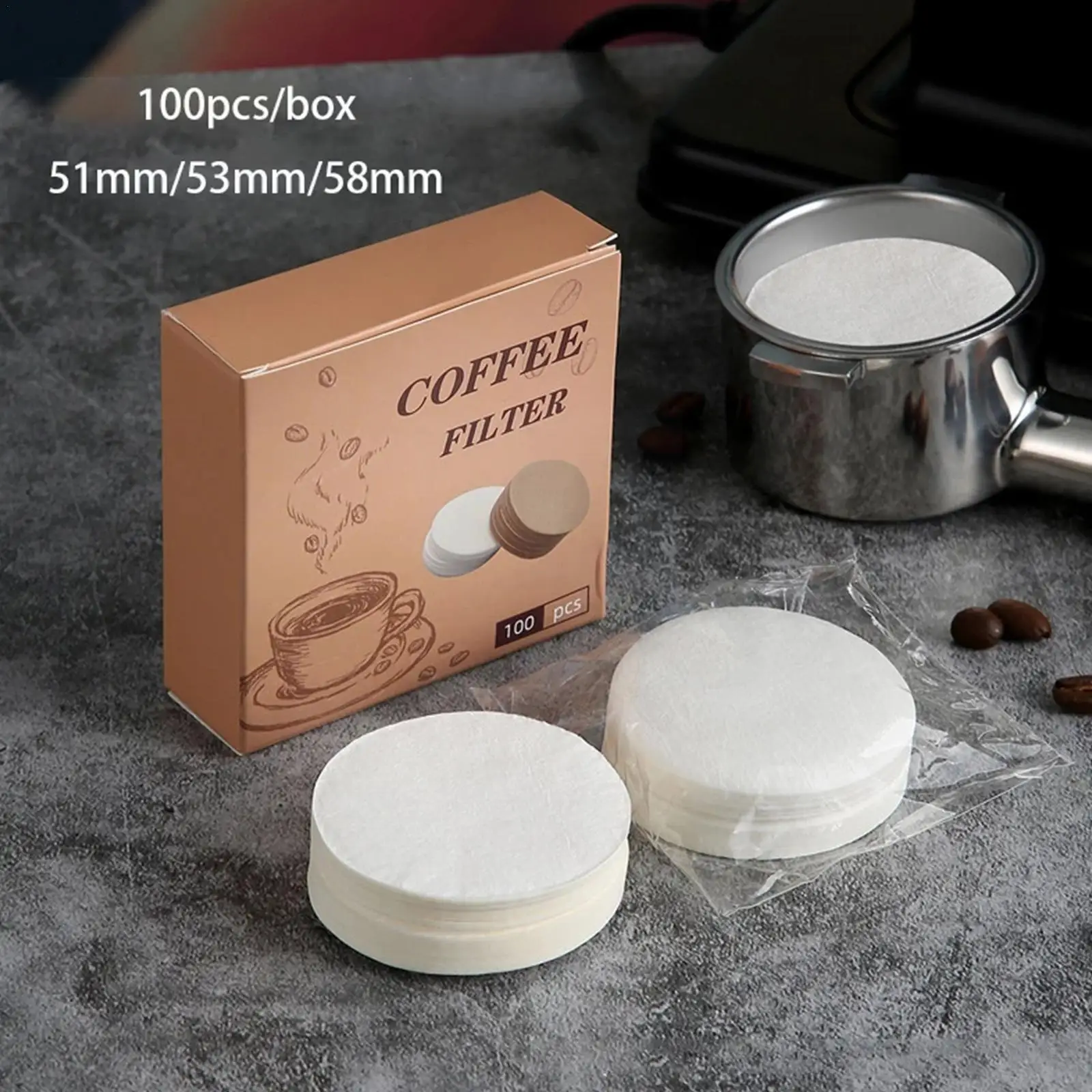 

51/53/58mm Coffee Filter Paper Coffee Machine Handle Secondary Separation Water Filter Filter Special Coffee Paper Accessor W8i3