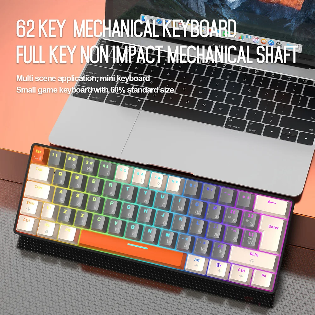 

Клавиатура T60 Механическая Проводная, 62 клавиши, USB