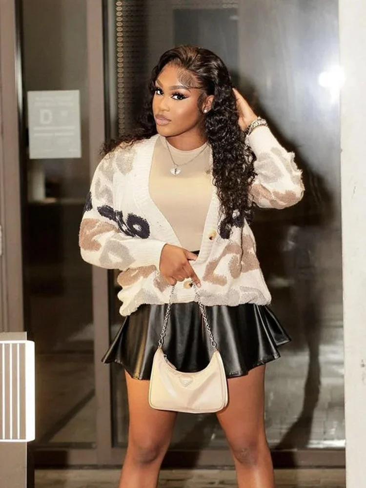 Joskaa большой свитер в стиле пэчворк с надписью женский однобортный вязаный