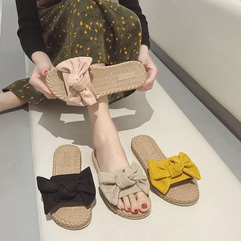 

Новинка 2022, летние тапочки, женские модные сандалии из сетчатой ткани, красные прокрастинаты с надписью, сандалии с бантом для морской уличн...