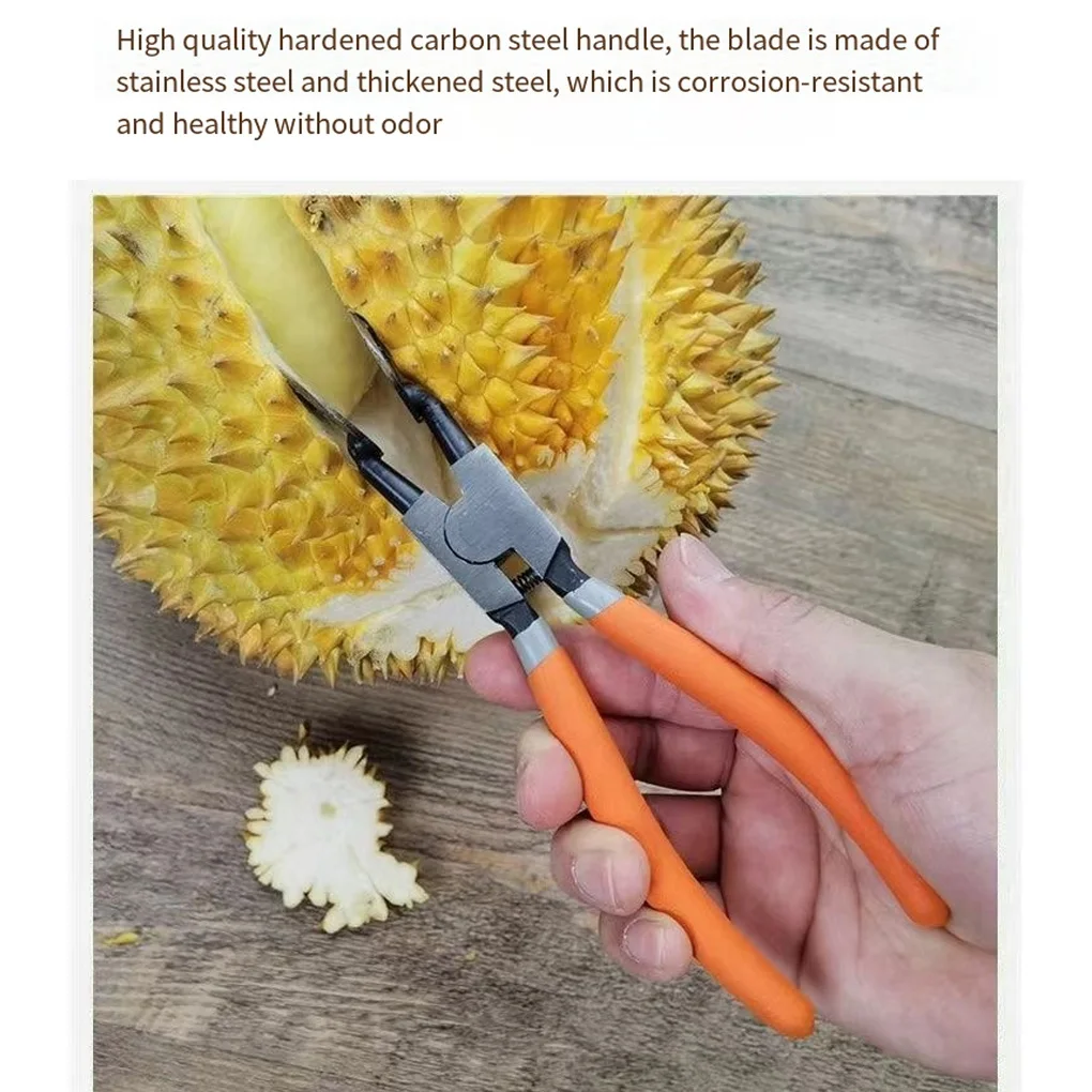 

Durian Opener Clamp Rustproof Shelling Comfortable Grips Pliers Peeling Breaking Smooth Stainless Steel For Camping