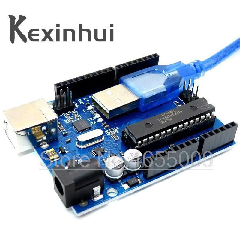Для UNO R3 официальный чип ATMEGA16U2 + MEGA328P для Arduino UNO R3 макетная плата + USB кабель