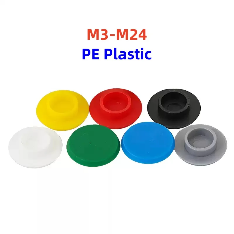 Фото M3 M4 M5 M6 M8 M10 M12-M24 PE Пластиковый винт с шестигранной головкой Защитная крышка Антикоррозийная и водонепроницаемая крышка Украшенная №1