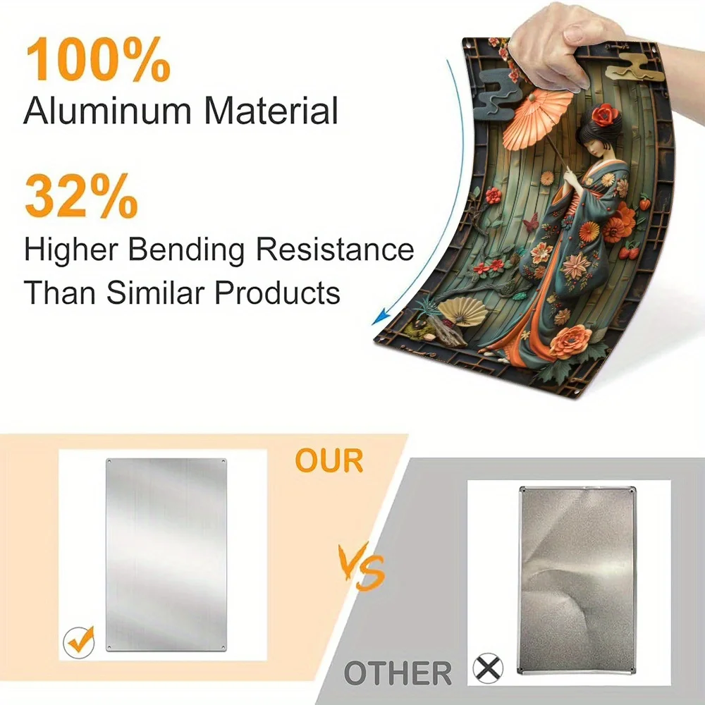 Алюминиевое кимоно с жестяной вывеской-Металлический Настенный декор высокой