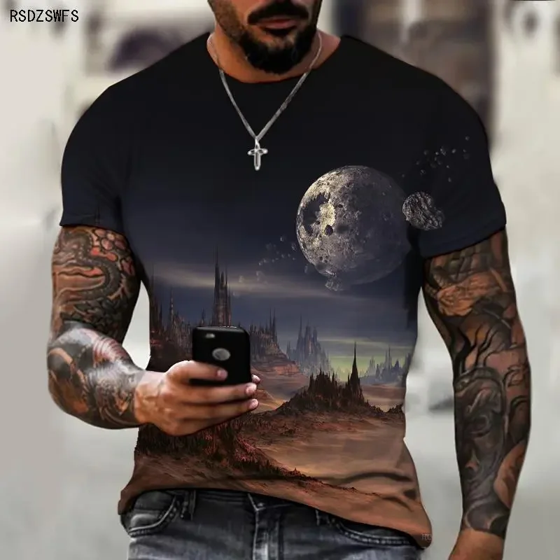 

3D Printed Stylish Casual Men's T-shirt