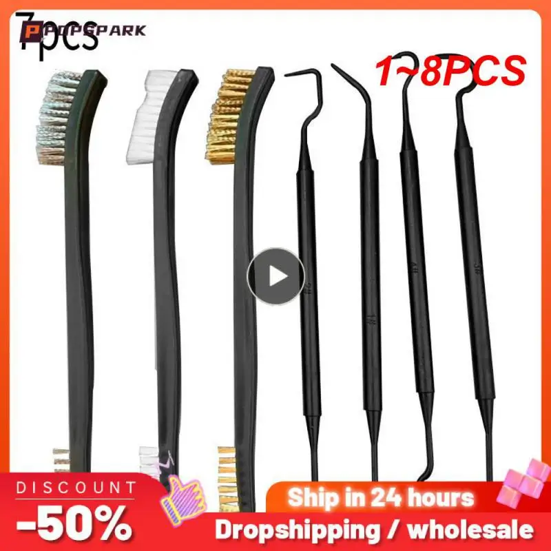 

1~8PCS Multi-function Car Detailing Cleaning Tool Accessories Wire Brushes and 4 Nylon Picks Pick and Brush Set 3 Double-headed