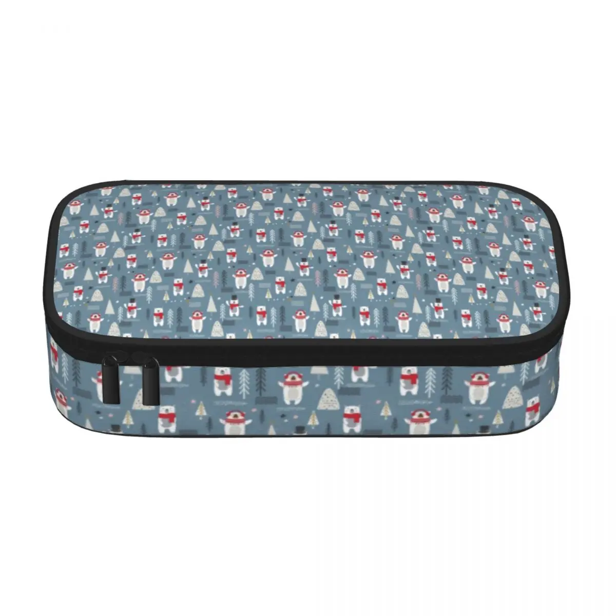 Nordic Animal Pencil Case Christmas Trees and Polar Bears For Child Stationery Zipper Pencil Box Large Capacity Cool Pen Bag