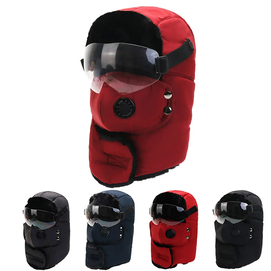 

Зимняя военная шапка, теплая зимняя шапка унисекс, женская шапка-ушанка с закрывающим рот очками, шапка-ушанка Lei Feng, модная шапка-ушанка из искусственного меха