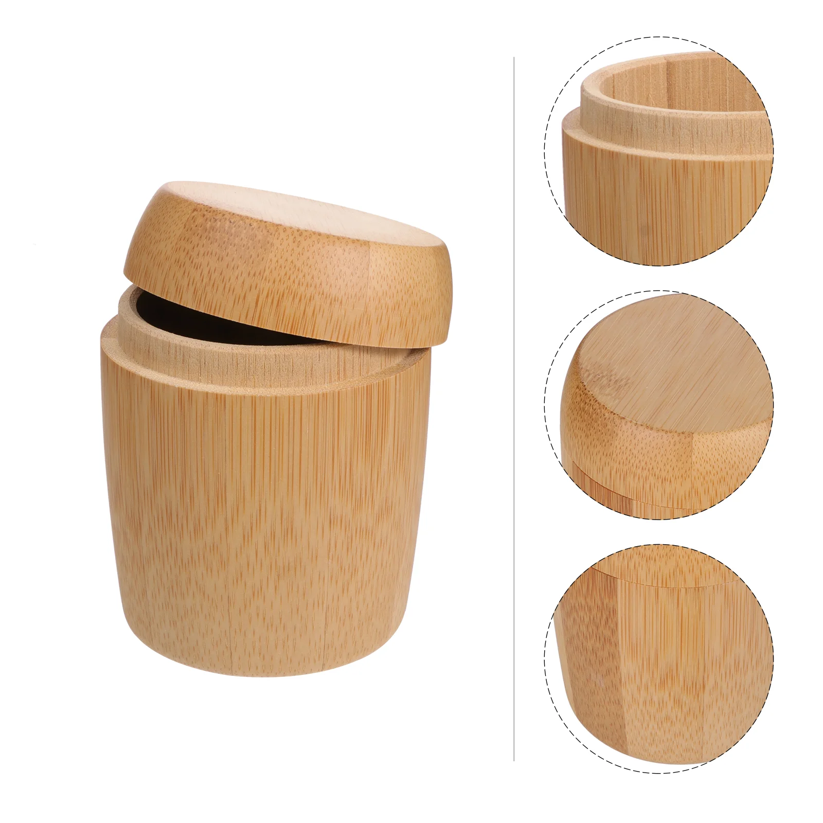 

Cotton Swab Holder Woodsy Decor Cotton Pad Dispenser Paper Clip Wood Toothpick Case Bamboo Makeup Pads Box