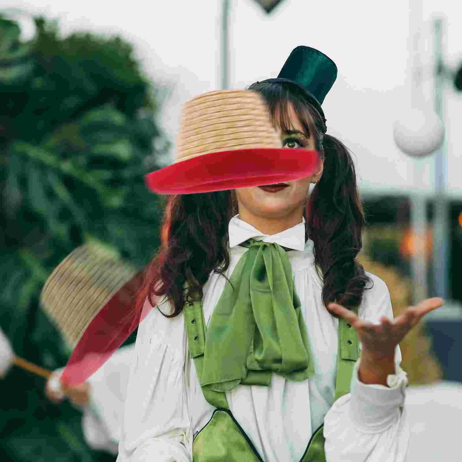 Реквизит для знаменитостей вечерние шляпы сцена жонглирование солома маленькое