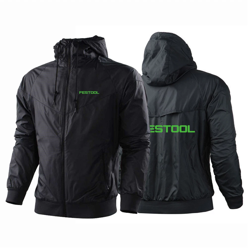 

2023 Festool Tools Men's New Windbreaker Zipper Hoodies Waterproof Hooded Coats Jacket Outwear Harajuku Comfortable Pullover Top