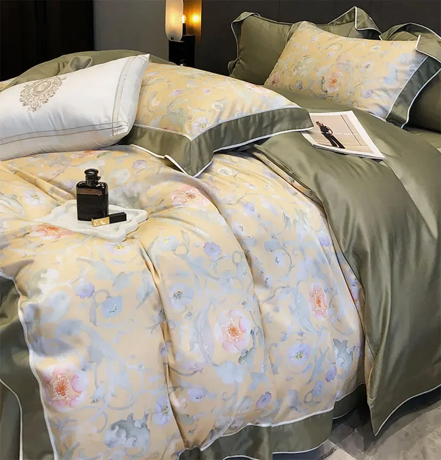 Постельное белье Cotton Tencel пасторальный цветок полный размер