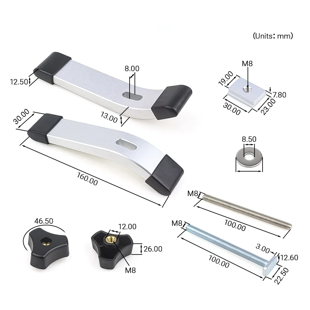 Деревообрабатывающий слайдер с Т-образной направляющей M8 Т-образный винт Гайка
