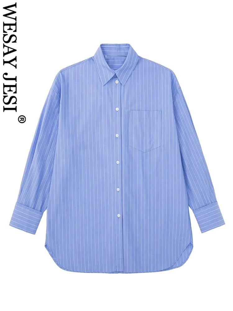 

WESAY JESI Autumn Leisure Linen Shirts Lapel Cardigan Top Office Lady Loose Long Sleeve Shirt Women Blouses Casual Blouse Femme
