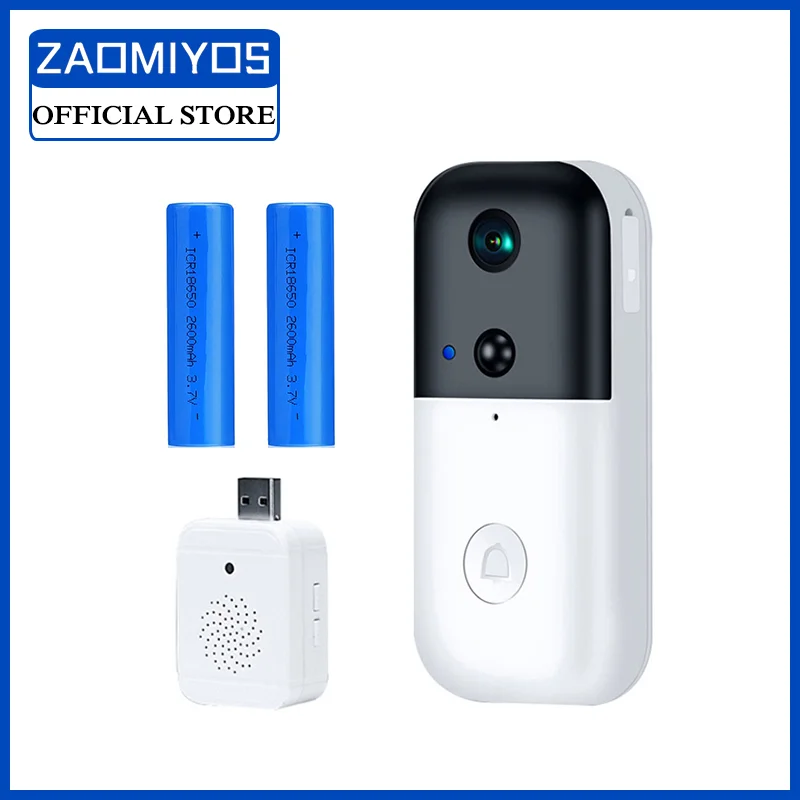 Беспроводной дверной звонок ZAOMIYOS 1080P видеодомофон с функцией ночной съемки Wi-Fi |