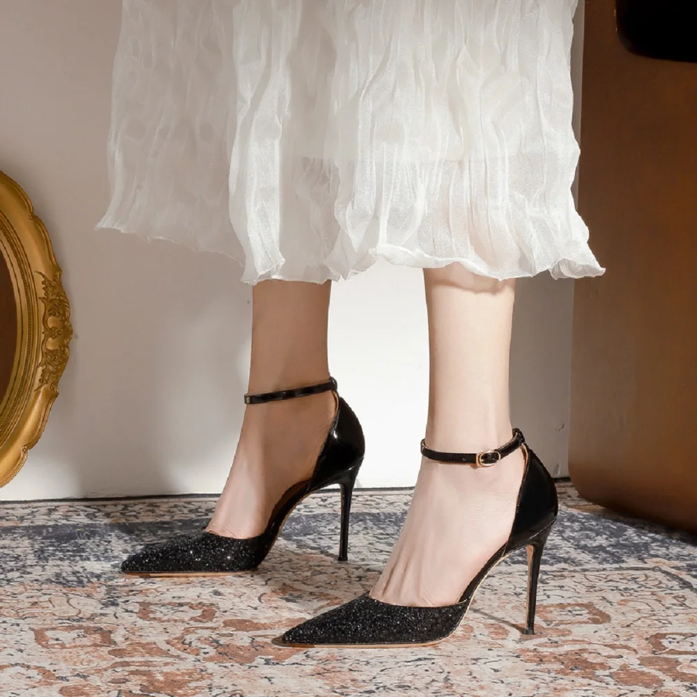 2023 Summer Brand Women's High Heels Shiny Women's Sandals Sexy Party Women's Pumps High Quality Comfortable Wedding Shoes