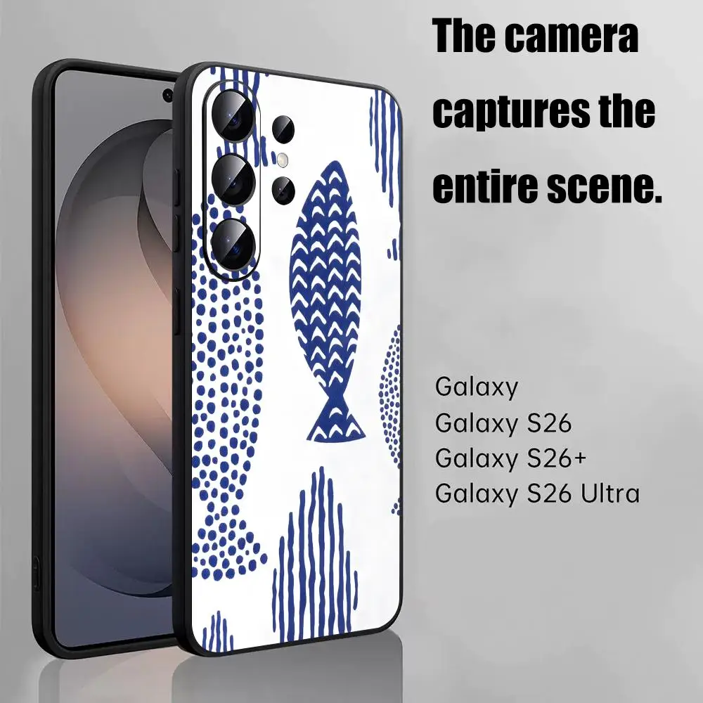 Фото Чехол для телефона Fish Art для Samsung Galaxy S26 S25 S24 S23 S22 S21 S20 Plus Ultra Note20, мягкий, черный №2