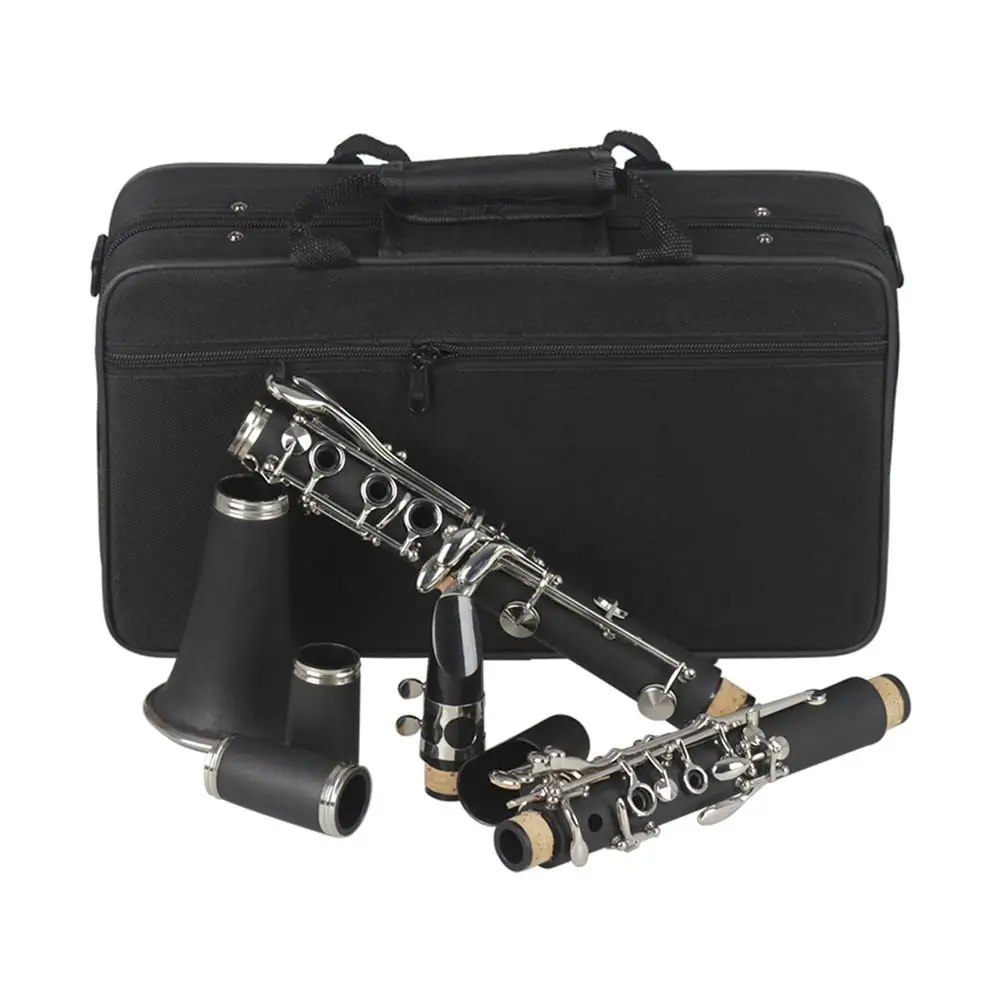 Clarinet ABS 17 Key bB Flat Soprano Binocular Clarinet with Cleaning Cloth Gloves Reeds Screwdriver Woodwind Instrument enlarge