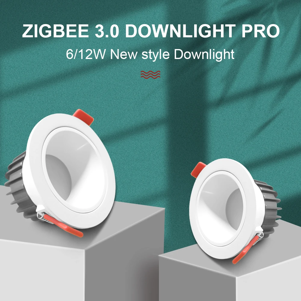 

Gledopto Zigbee 3.0 Smart LED Downlight Pro RGBCCT 6W/12W Waterproof Rating IP54 Remote Control Work With Tuya APP/Voice/RF