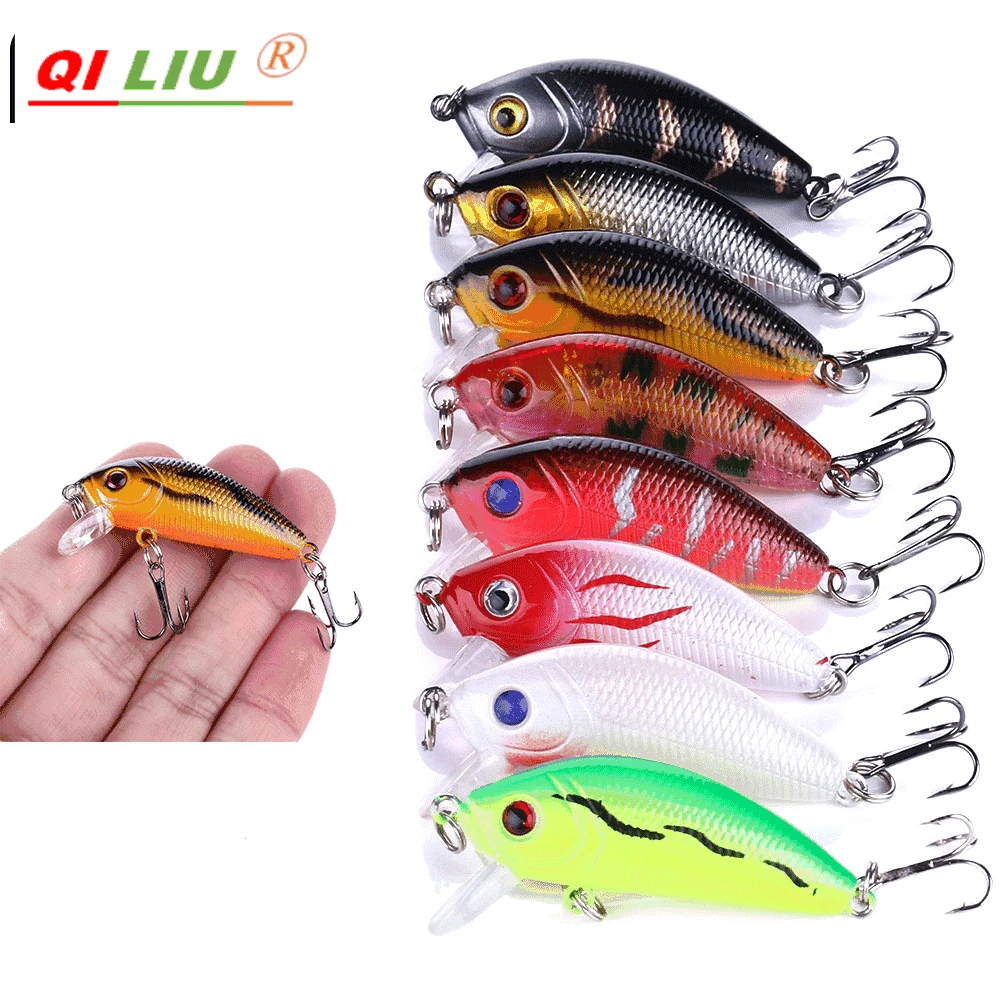 

1 шт. плавающая Лазерная приманка в виде гольяна 5 см 3,6 г воблер кренкбейт снасть 3D глаза жесткая пластиковая приманка для окуня