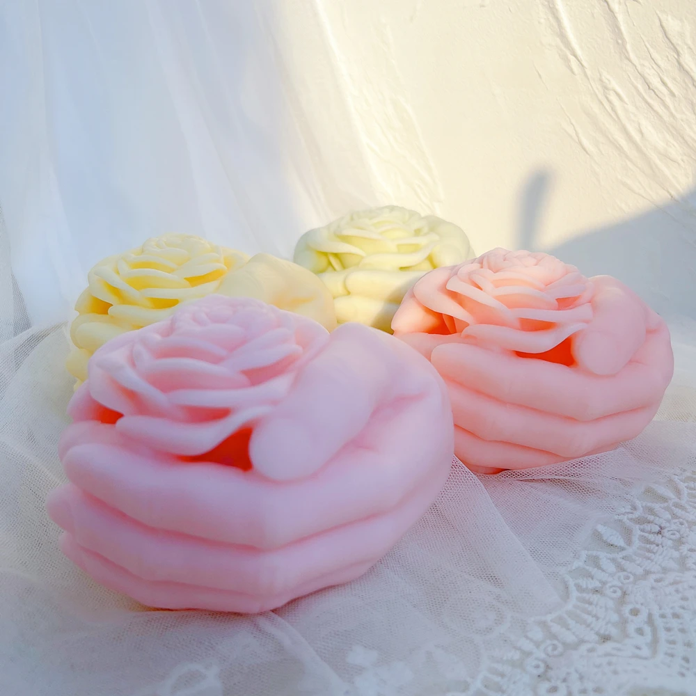 Силиконовая форма в виде розы свечи подарок на день Святого Валентина домашний