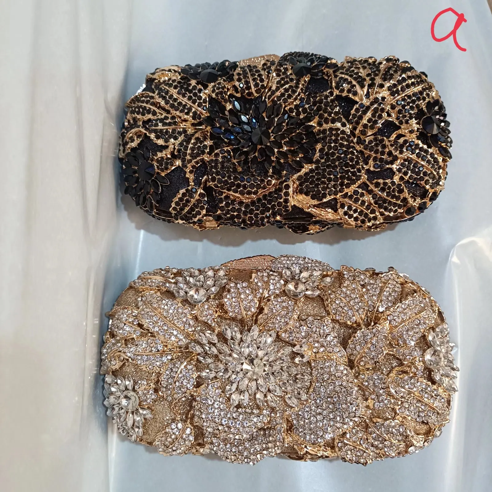 

XIYUAN Lady Floral Stones Evening Bags and Clutches Bags for Women Formal Party Crystal Clutch Purse Wedding Party Handbag Purse
