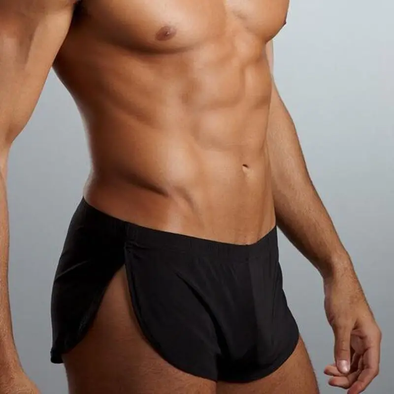 

Fashion Sleepwear Loose Comfy Men Boxer Shorts Pajamas Side Split Underwear Shorts Panties Underpants Trunk Sexy Boxers 2022 New