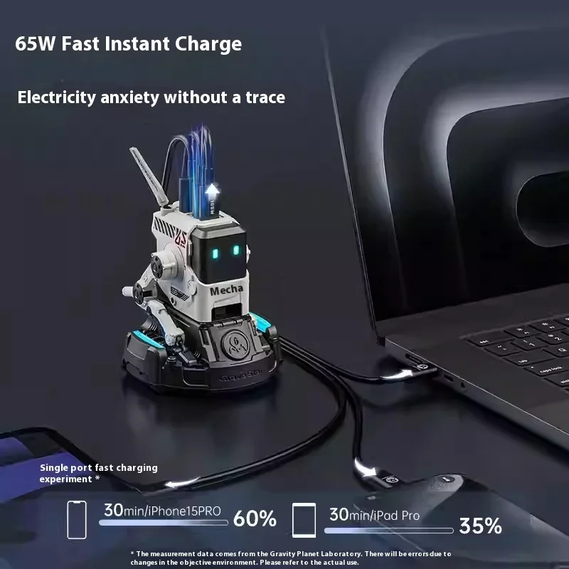 Фото Зарядное устройство GravaStar Alpha65 Dog Nitrogen Charger 65W на основе нитрида галлия, подходит для iPhone 16, Huawei, Xiaomi, мобильных телефонов с разъемом Type-C. №3
