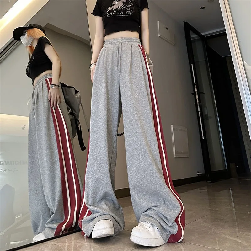 

Deeptown Y2k Vintage Baggy Sweatpants Women Side Stripe Harajuku Patchwork Casual Sport Joggers Pants Oversized Hippie Trousers