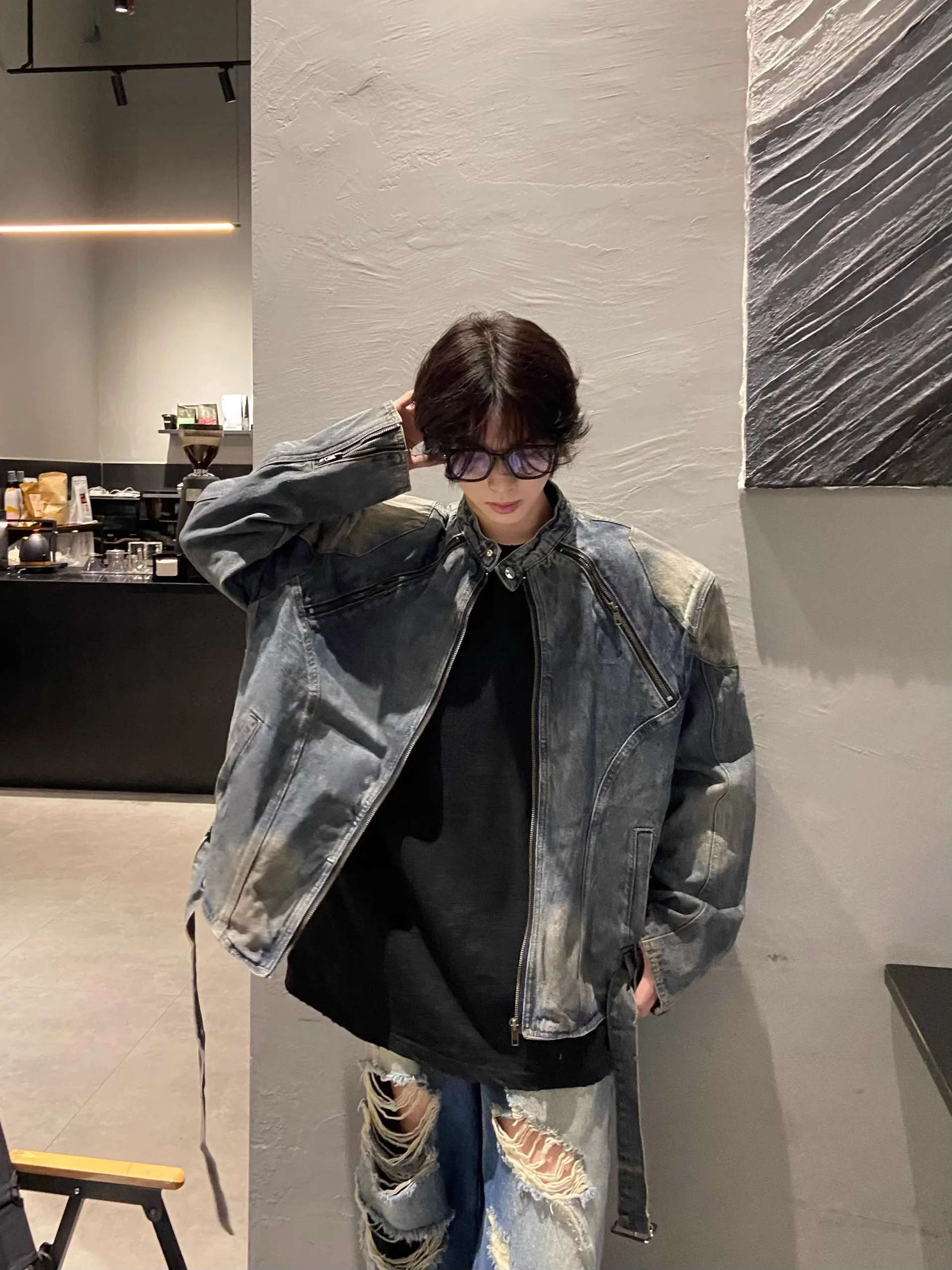 Американское винтажное джинсовое пальто Short Armor Sle Design Sense мужское осенне-зимнее с