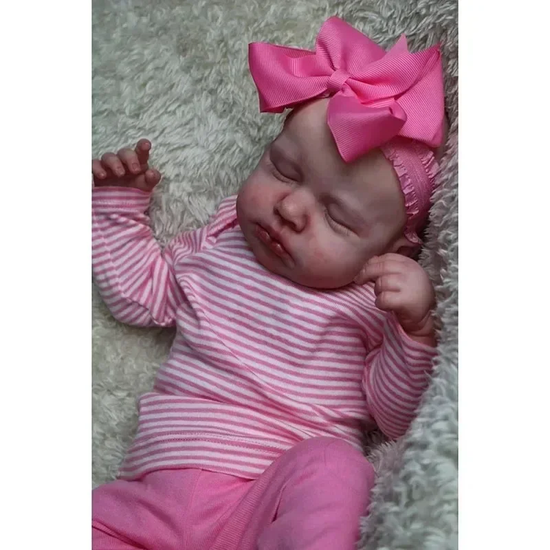 Кукла реборн LouLou готовая Спящая кукла мягкое тело Реалистичная 3d-кожа с видимыми