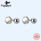 Серьги-гвоздики из серебра 925 пробы с цветными глазурованными бусинами