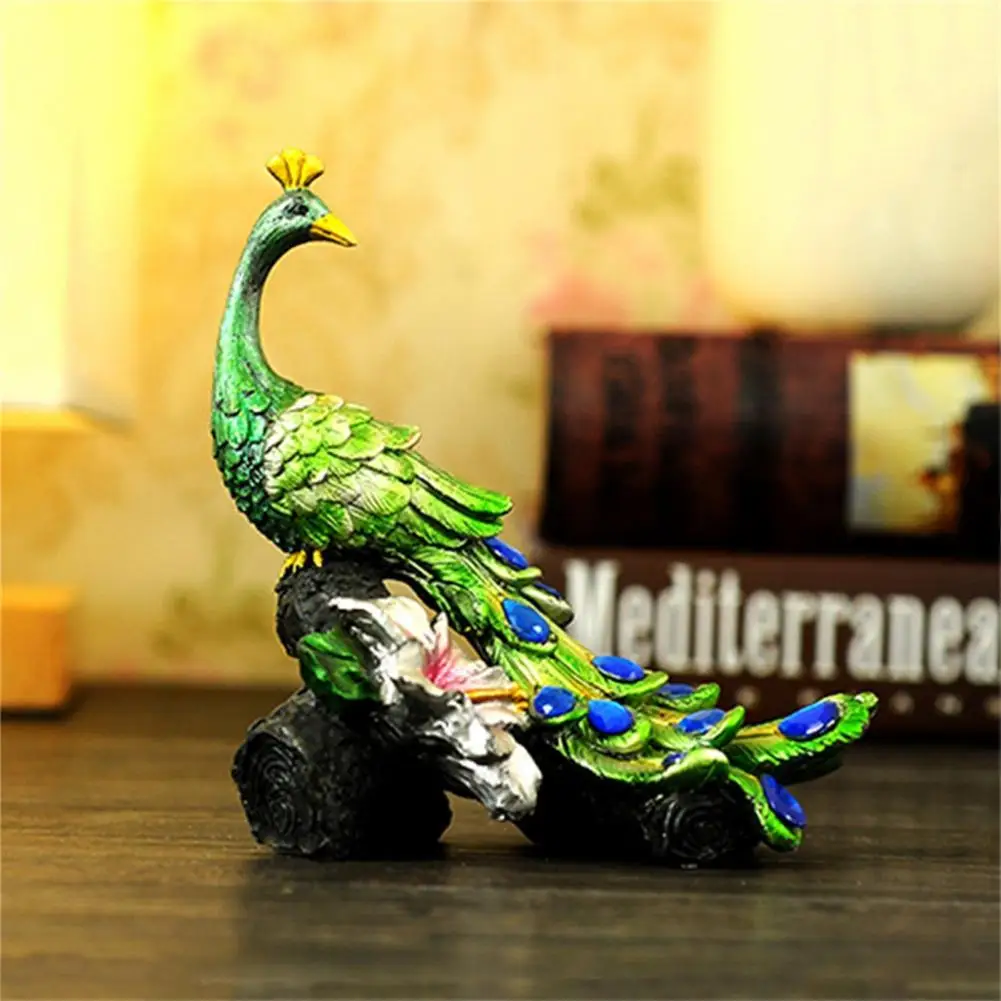 

Искусственная подставка, декоративная синтетическая смола, точный дизайн, нежная статуя павлина, товары для дома