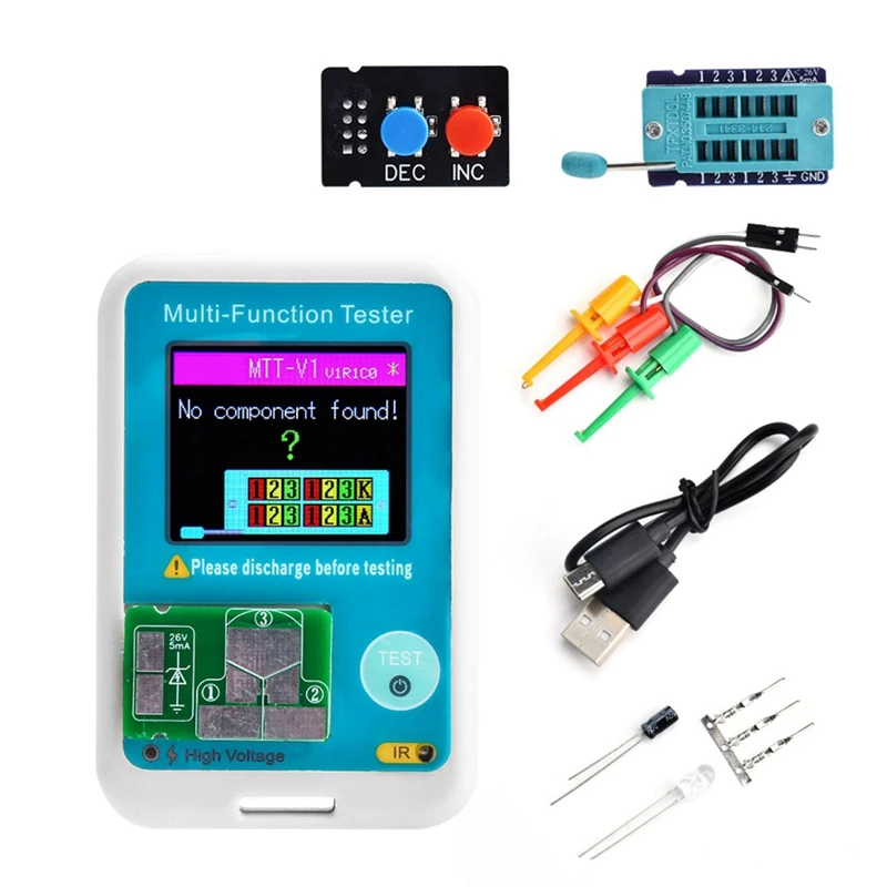 

1 PCS MTT-V1 ESR Meter Transistor Tester TFT Diode Triode Capacitance SCR Inductance High Quality Brand New