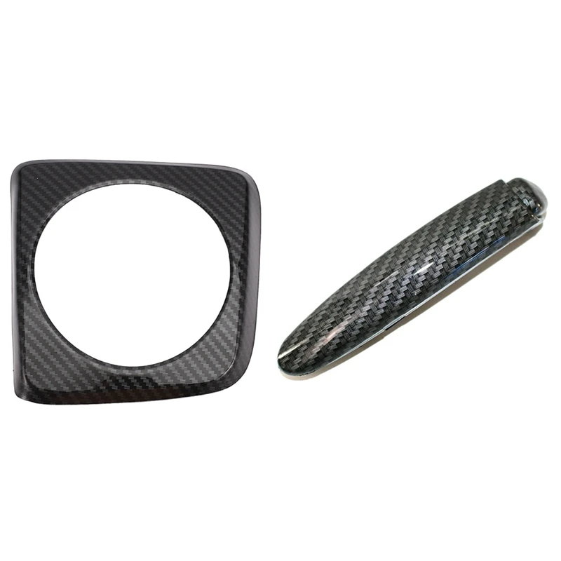

Панель переключения передач для Honda Civic 2006-2011, Центральная панель управления из углеродного волокна с чехлом для ручного тормоза