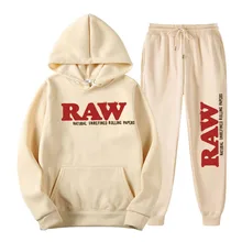 가을 겨울 남성 후디 및 바지 세트, RAW 프린트 풀오버 후디 스웻팬츠 y2k 캐주얼 유니섹스 운동복 여성 투피스 수트