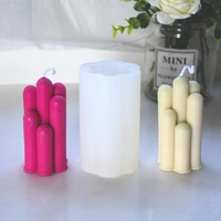 2022 mountain candle mold 3d lucky seven finger flower candle silicone mold ins geometric cylinder stacking gesture candle mould