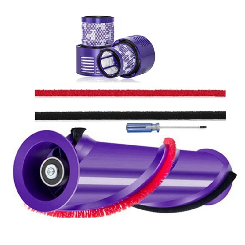 

Roller Brush Soft Plush Strips And Washable Hepa Post-Filter For Dyson V10 Cordless Vacuum Cleaner Kit
