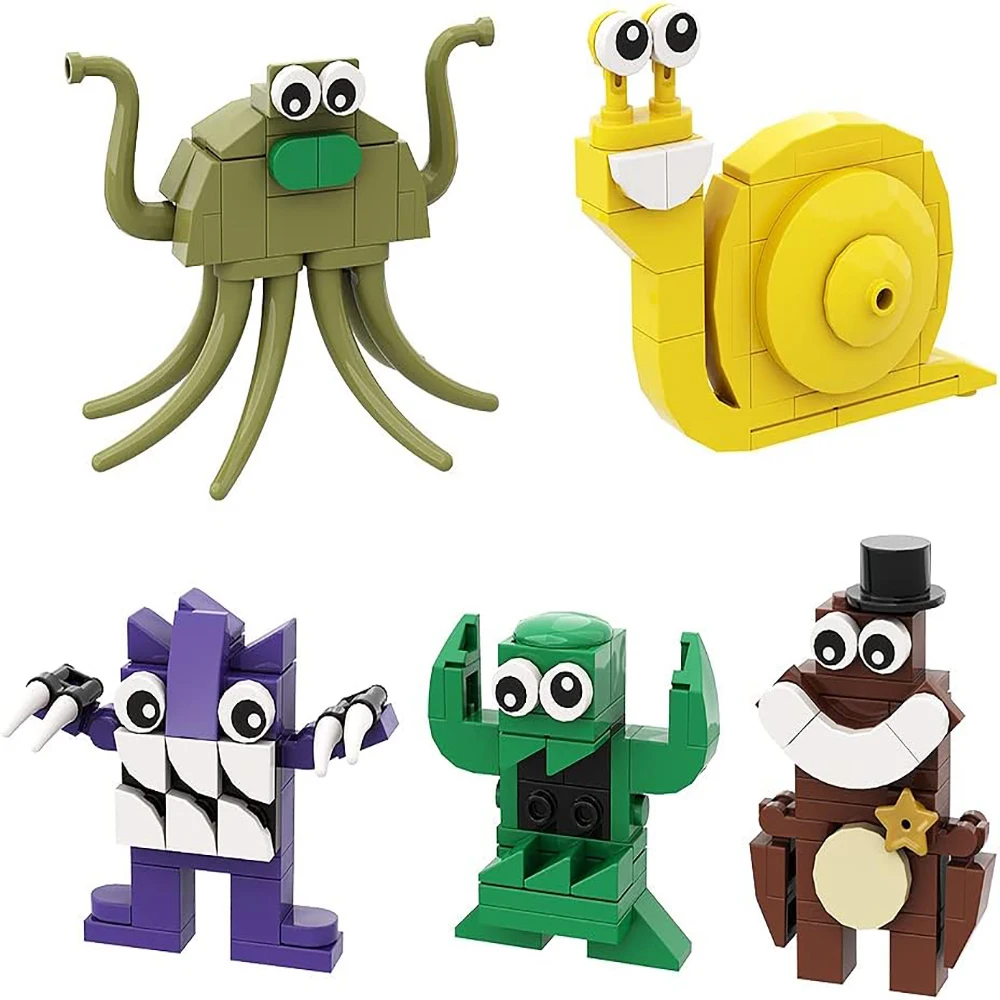 

163 Pcs Garten Ban Ban 2 Action Figure Toys,5 Sets Slow Seline/Hunter Tim/Stinky Joel/Sheriff Jeff Kits For Kids, Birthday Gifts