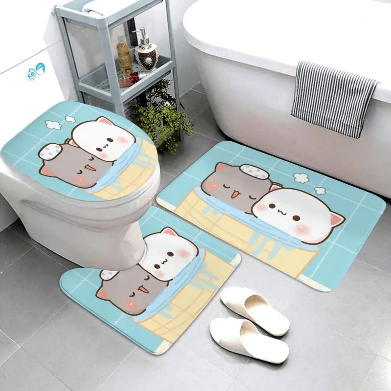 Персик и Гома мочи напольный коврик для двери ванной нескользящий ковер входа в