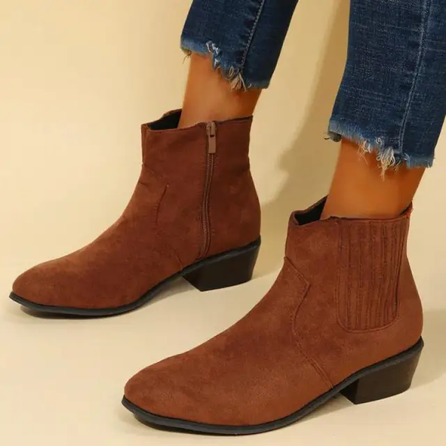 Fashion Ankle Boots Chunky High Heels 