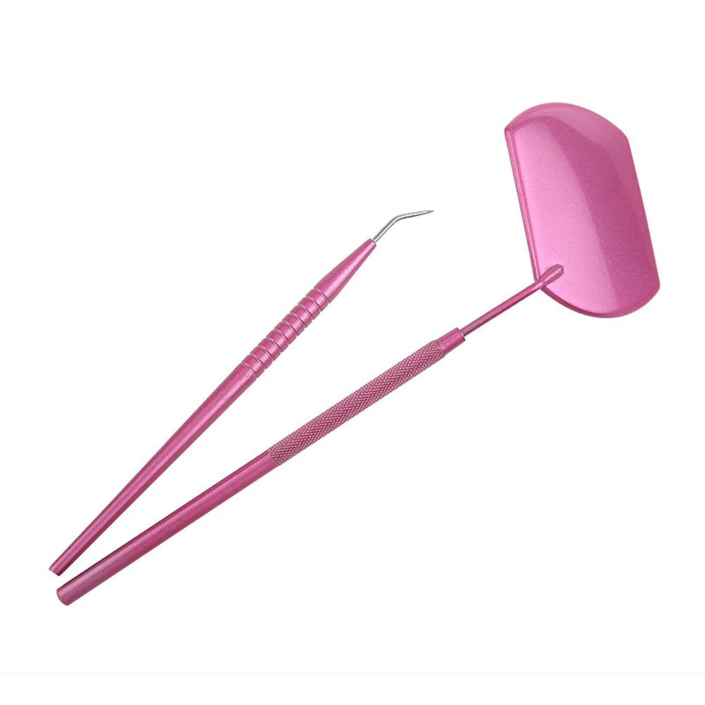 

1 Set Eyelash Beauty Supply Portable Stylish Lash Checking Mirror Eyelash Pick Rod for Female