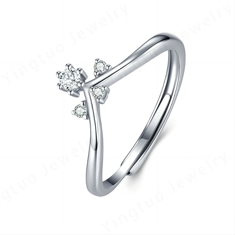 Женское регулируемое кольцо WZ YINGTUO из 18-каратного золота с муассанитом