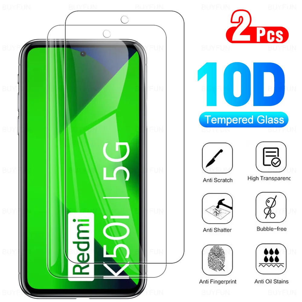 

Оригинальная стеклянная пленка для Xiaomi Redmi K50i 5G 2 шт. полное покрытие закаленное стекло красное Mi K 50i RedmiK50i защита экрана смартфона